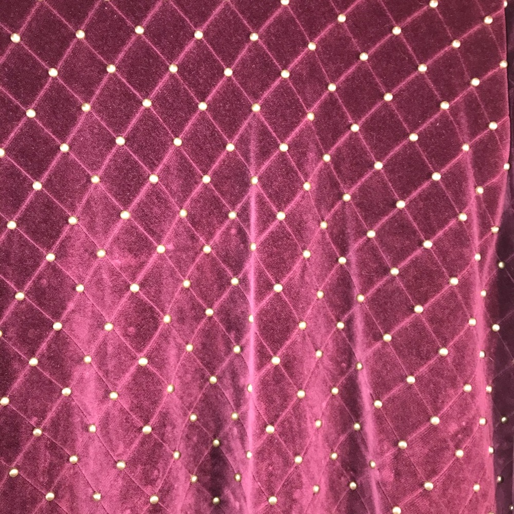 Vtg Quilted Studded Plush Velour Top - Picture 10 of 12